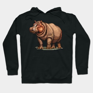 Pixelated Hippopotamus Artistry Hoodie